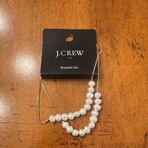 J. Crew Gold and Pearl Bracelet Set